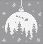 Serwetki Lunch Daisy BN - Christmas Bauble with Forest Silhouette on Silver SDGW023104