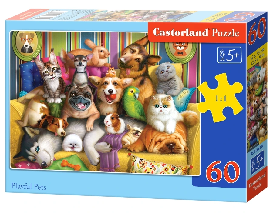 Puzzle 60 elem. Playful Pets