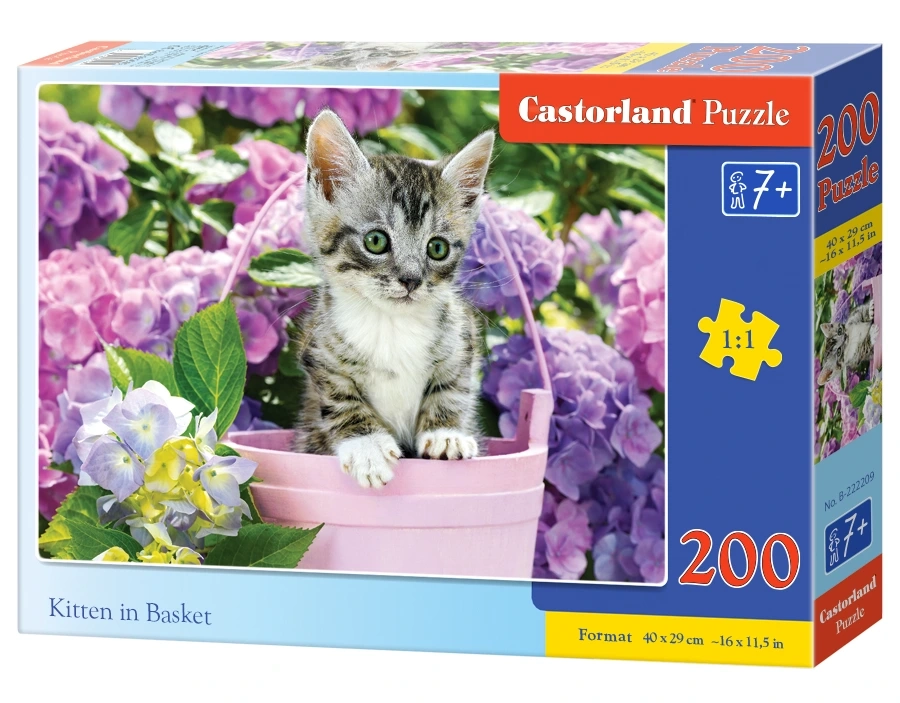 Puzzle 200 elem. Kitten in Baske