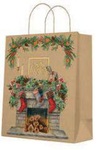 Torebka świąteczna Christmas fireplace large 26,5x33,5x13cm