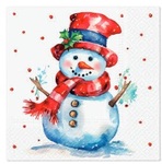 Serwetki BN Lunch Tete a Tete Watercolor Snowman 33x33 20szt./op.