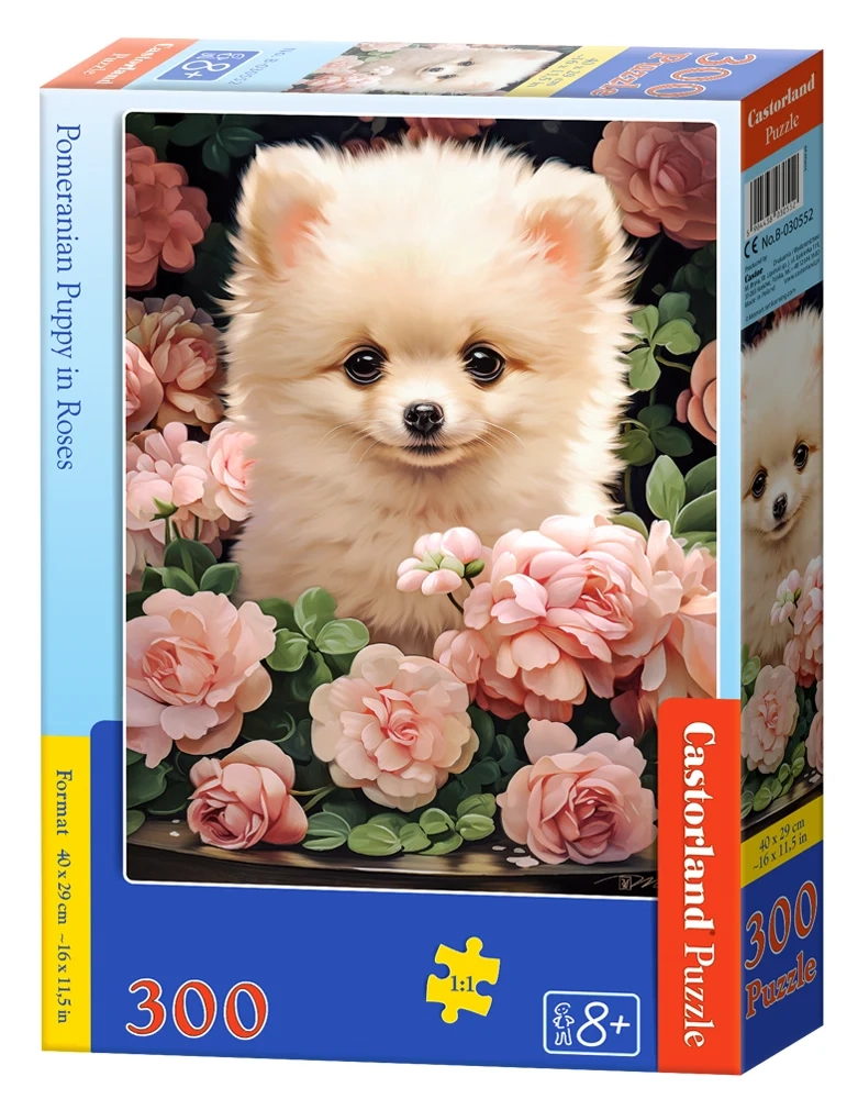 PUZZLE 300 EL. POMERANIAN PUPPY IN ROSES