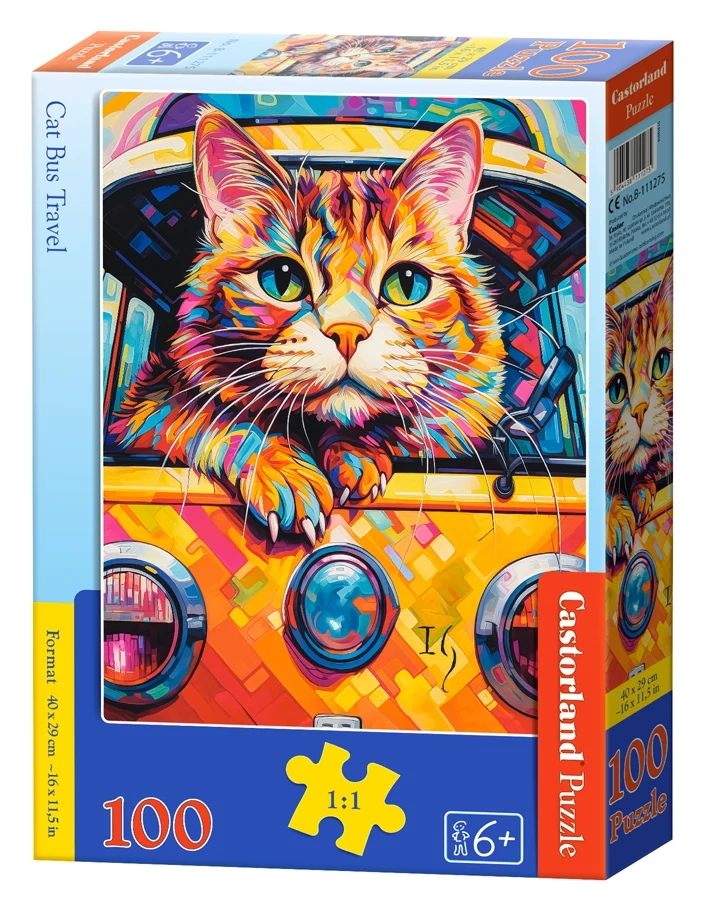 Puzzle 100 elem. Cat bus travel