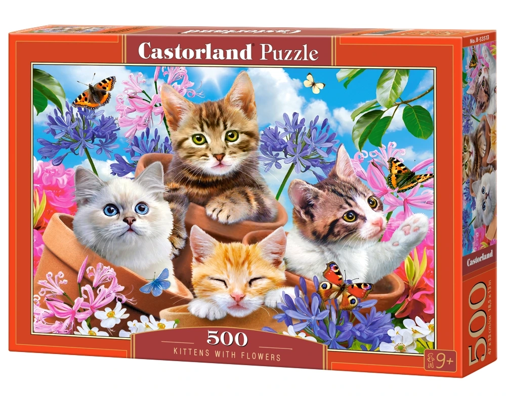 Puzzle 500 elem. Kittens with flowers