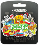 Magnes Polska symbole, drewniany