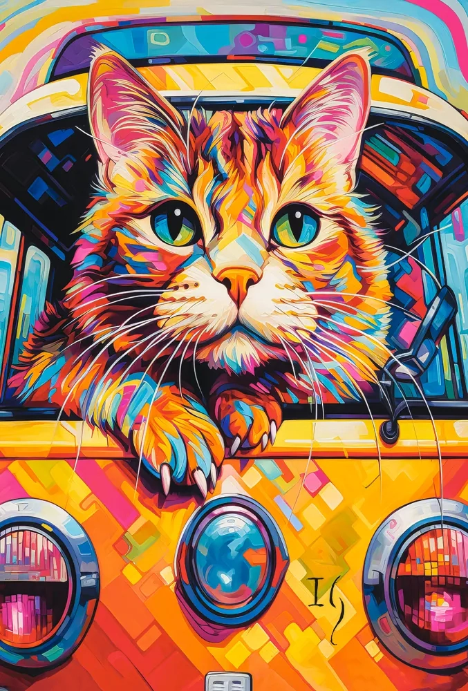 Puzzle 1000 elementów   CAT BUS TRAVEL