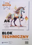 Blok techniczny A4 biały Wektor PREMIUM 250 g 10szt