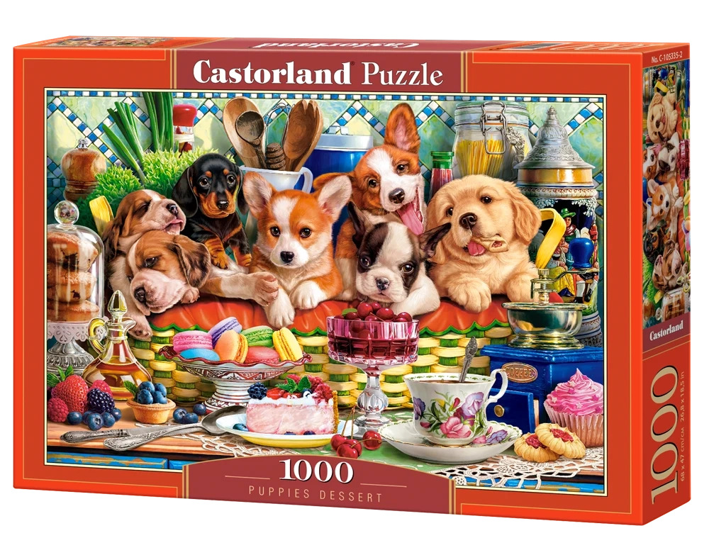 Puzzle 1000 elem. Puppies dessert