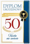 Karnet B6 50 Urodziny męskie, dyplom dla najepszego faceta na świecie