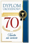 Karnet B6 70 Urodziny męskie, dyplom dla najepszego faceta na świecie