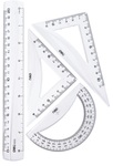 Zestaw geometryczny mały transparentny 4 elementy