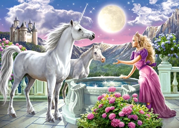 Puzzle120 el Princess and her Unicorns