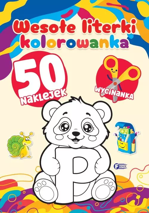 Kolorowanka wesołe literki. 50 naklejek