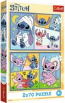 Puzzle 2x70 elem Ze Stitchem nie ma nudy