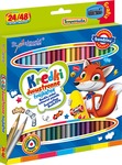 Kredki szkolne dwustronne 24/48 kol 18 cm pudełko + temperówka