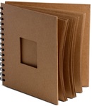 Album na spirali z okienkiem 20x20cm brązowe eco 30 kremowych arkuszy