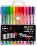 Długopisy żelowe fluo  12 kolorów  Kidea