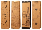 Torba na butelkę 12x40 cm Kraft kieliszki