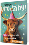 Karnet B6 Urodziny, bawół holograf K.B6-HOLO-03