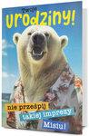 Karnet B6 Urodziny, biały miś holograf K.B6-HOLO-05