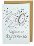 Karnet 30 urodziny, złocony 11,5x17cm