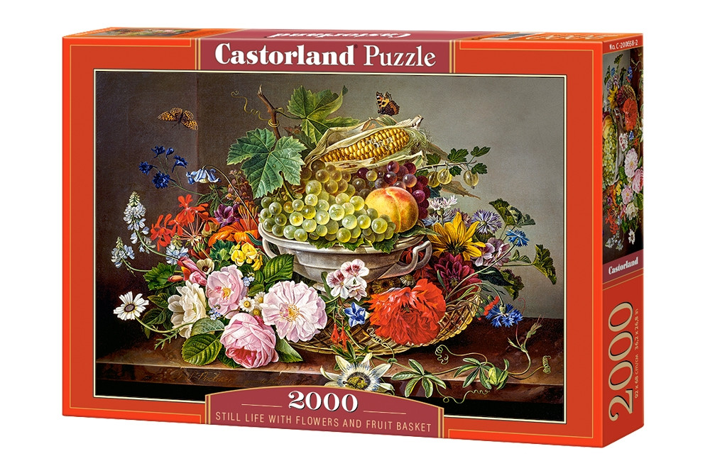 Puzzle 2000 elementów. Still Life with Flowers and Fruit Basket * - Thumbnail 1