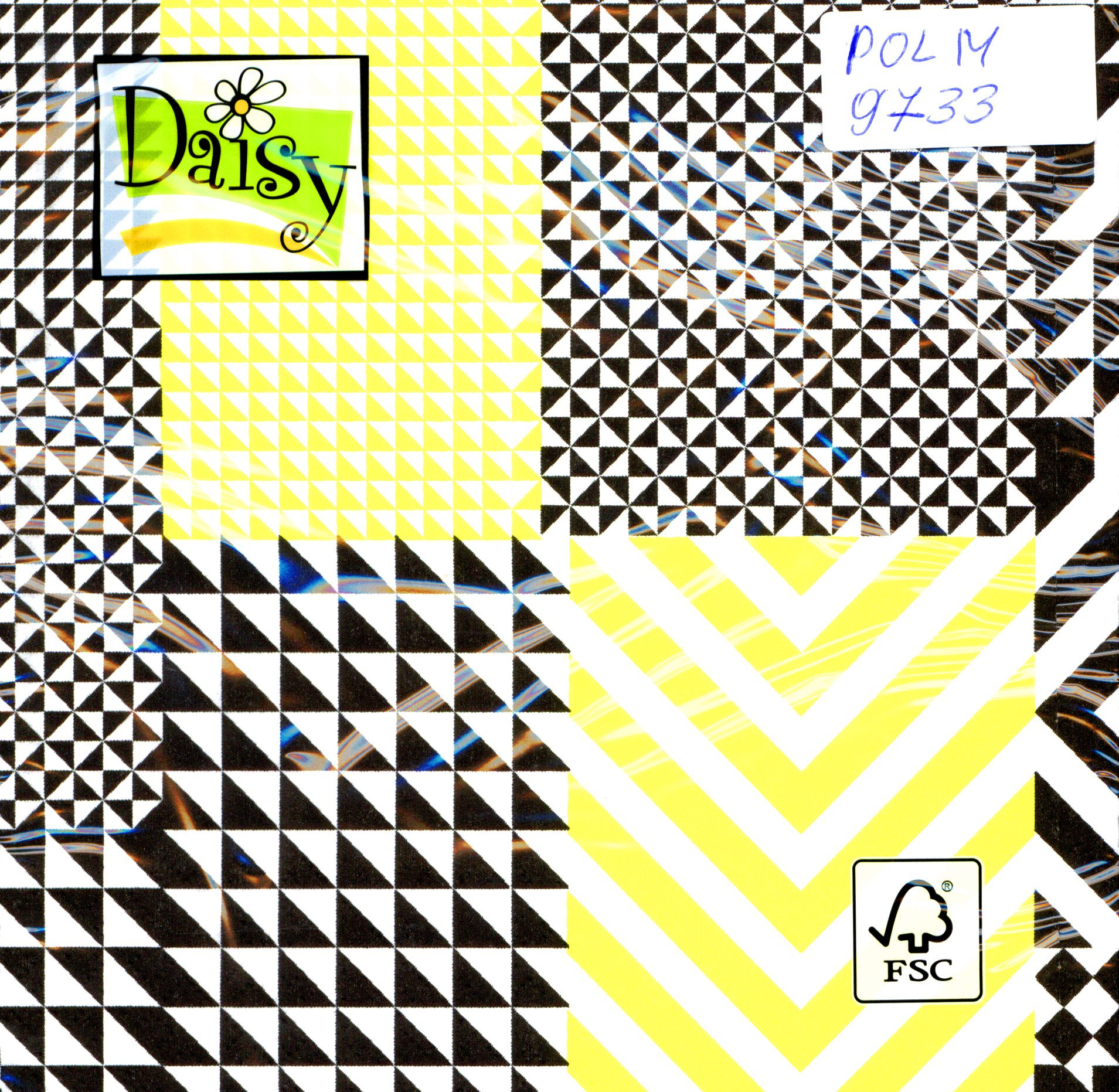 Serwetka Lunch Daisy Black & Yellow Geometric Patterns  SDOG011301 - Thumbnail 1