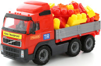 Samochód z burtami "Volvo" + klocki Super-mix 60el.