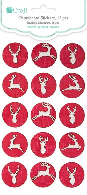 Naklejki tekturowe renifery 15szt - Thumbnail 1