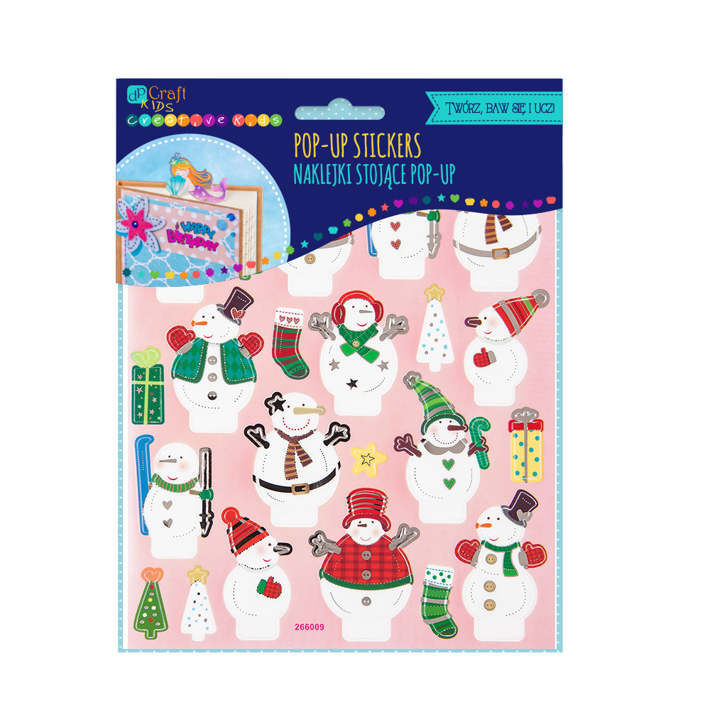 Naklejki stojące pop up - bałwanki 23szt - Thumbnail 1