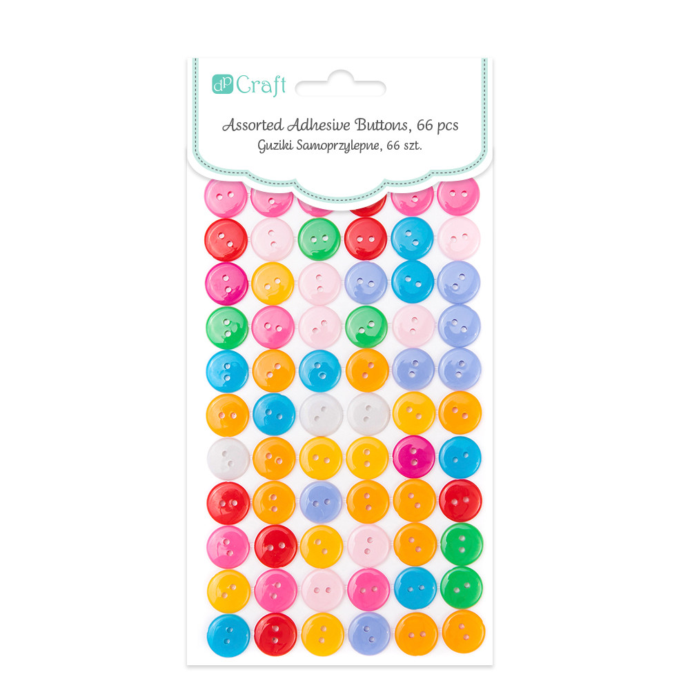Guziki samoprzylepne 12mm kolorowe 66szt - Thumbnail 1