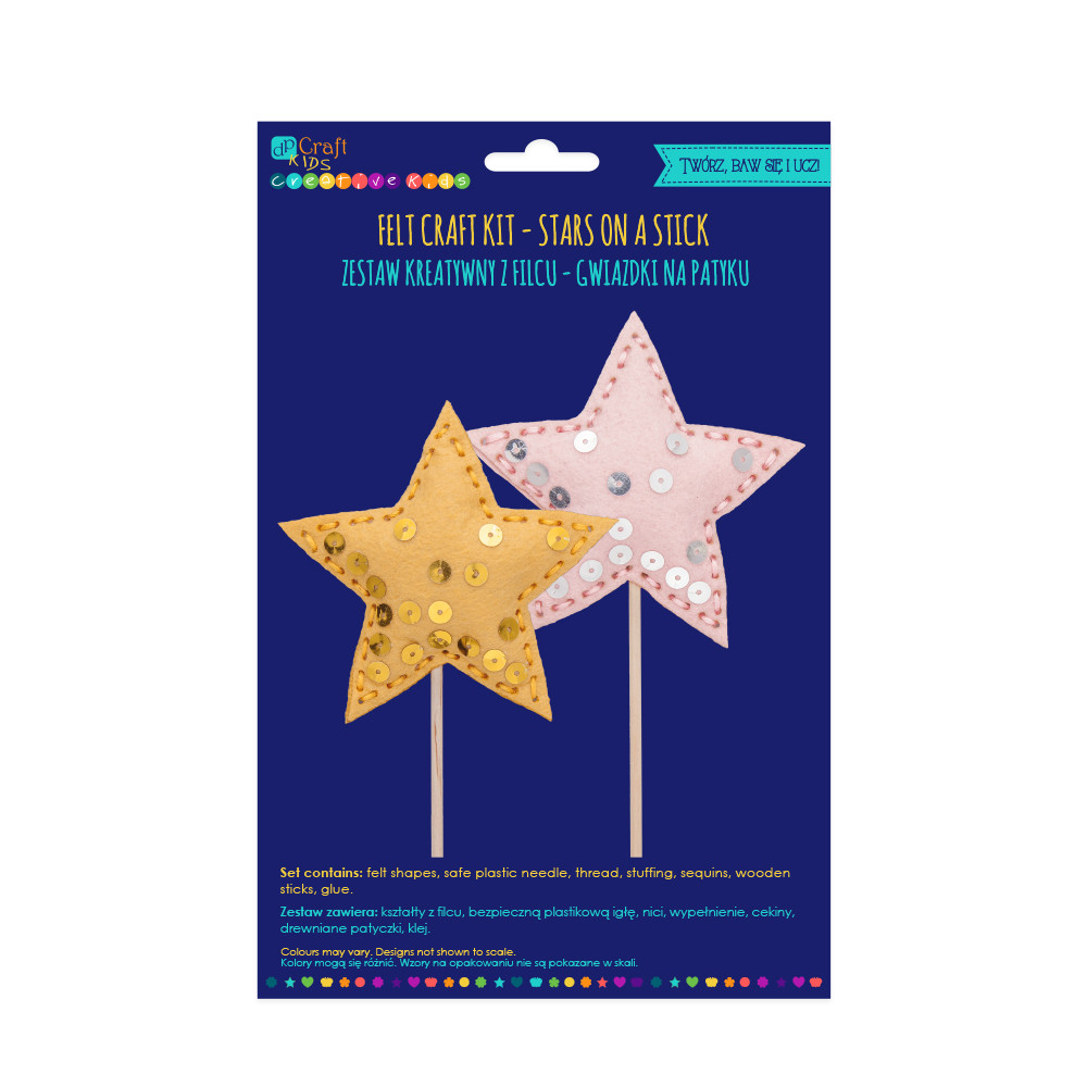 Zestaw kreatywny z filcu gwiazdki na patyku % BPZ * - Thumbnail 1
