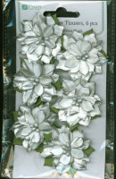 Poinsecje papierowe 6szt silver *