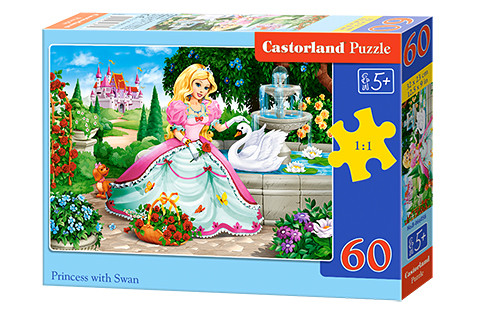 Puzzle 60 elementów. Princess with swan - Thumbnail 1