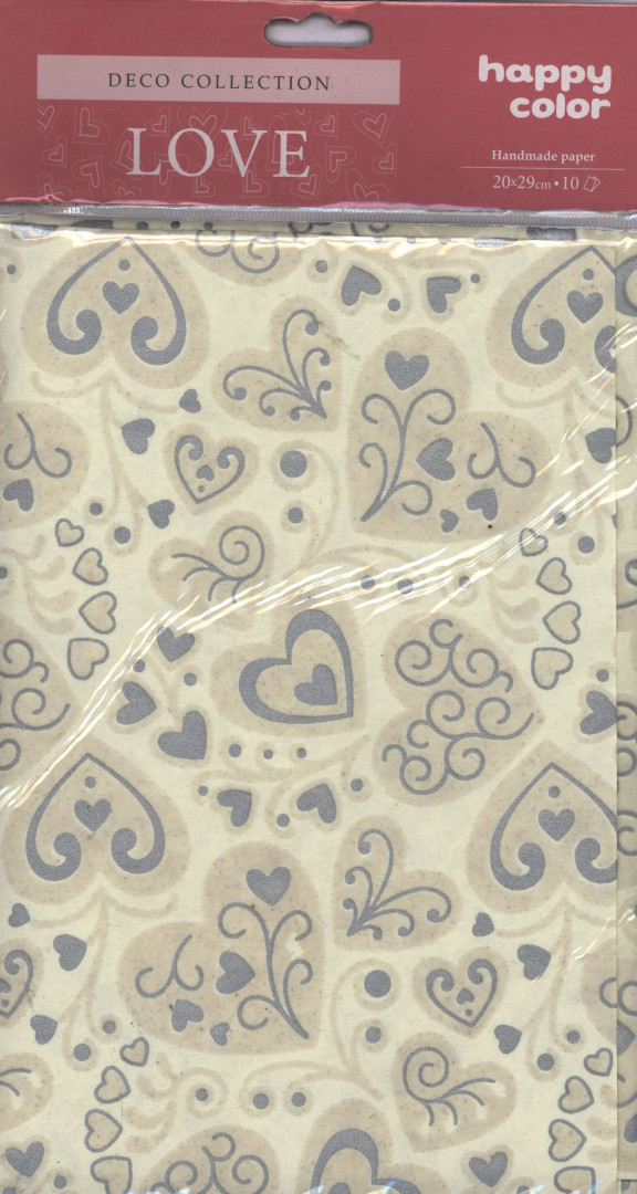Papiery ozdobne Love serca - srebrne velvetowe 20x29 cm 10 arkuszy - Thumbnail 1