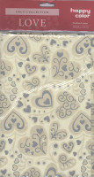 Papiery ozdobne Love serca - srebrne velvetowe 20x29 cm 10 arkuszy