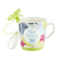 Kubek sweet 290ml dżungla z zaparzaczem silikonowym * - Thumbnail 1