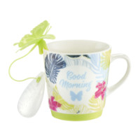 Kubek sweet 290ml dżungla z zaparzaczem silikonowym *