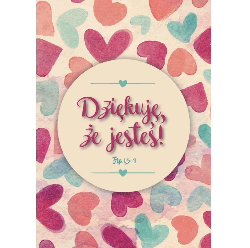 Kartka składana Dziękuję, że jesteś Serca - Thumbnail 1