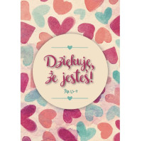 Kartka składana Dziękuję, że jesteś Serca