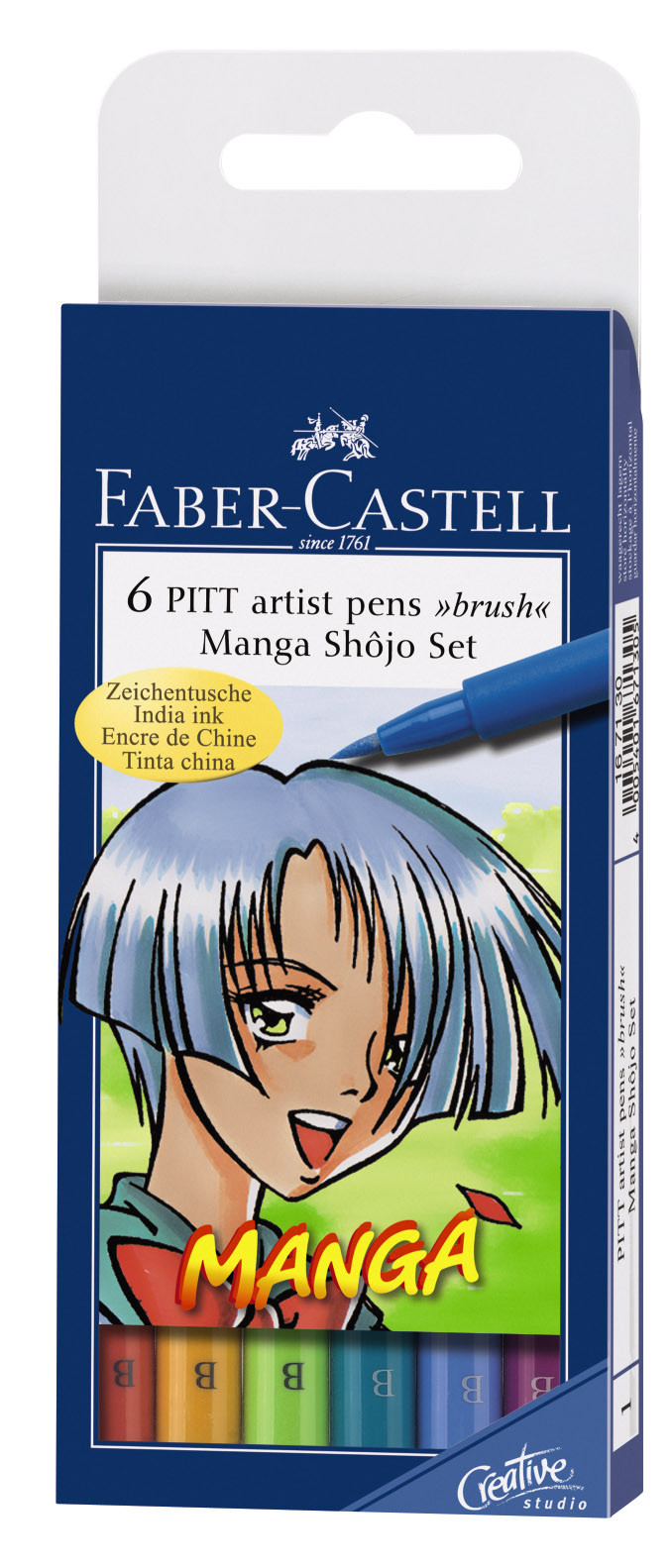 Pitt Artist pen manga 6kol. etui plastikowe Faber-Castell - Thumbnail 1