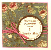 Karnet 1 Rocznica Ślubu kwadrat RR mix